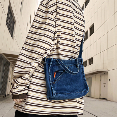 taobao agent Small bag, universal denim phone bag, handheld one-shoulder bag, 2022 collection