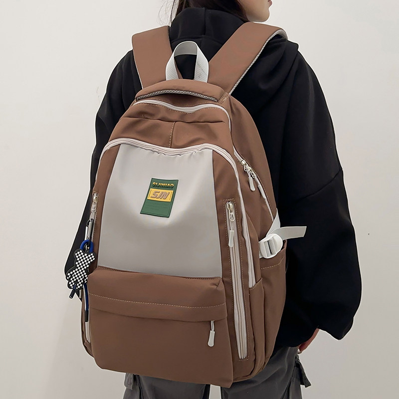 书包女初高中生大容量高颜值撞色双肩包大学生休闲电脑旅行背包男