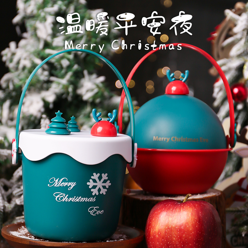 圣诞节礼物盒平安夜苹果礼盒圣诞桶创意儿童礼品糖果平安果礼品盒