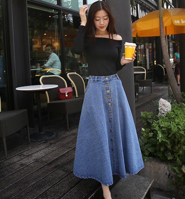 College wind Spring Breasted Paige Show thin Umbrella skirt Put down cowboy Body have more cash than can be accounted forin the Women's clothing/Boutique , Skirts  category - from Buy2taobao.com to provide professional Taobao agent buy service