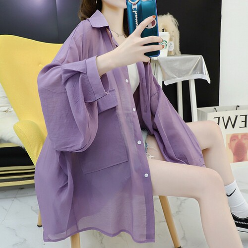 设计感长袖宽松灯笼袖防晒衣