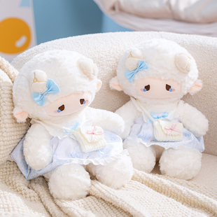 背包泡芙小羊可爱小绵羊毛绒玩具儿童布娃娃生日礼物玩偶抱枕陪睡