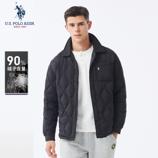 USPA官方羽绒服男士轻薄保暖外套新款冬装男款轻便防寒立领夹克