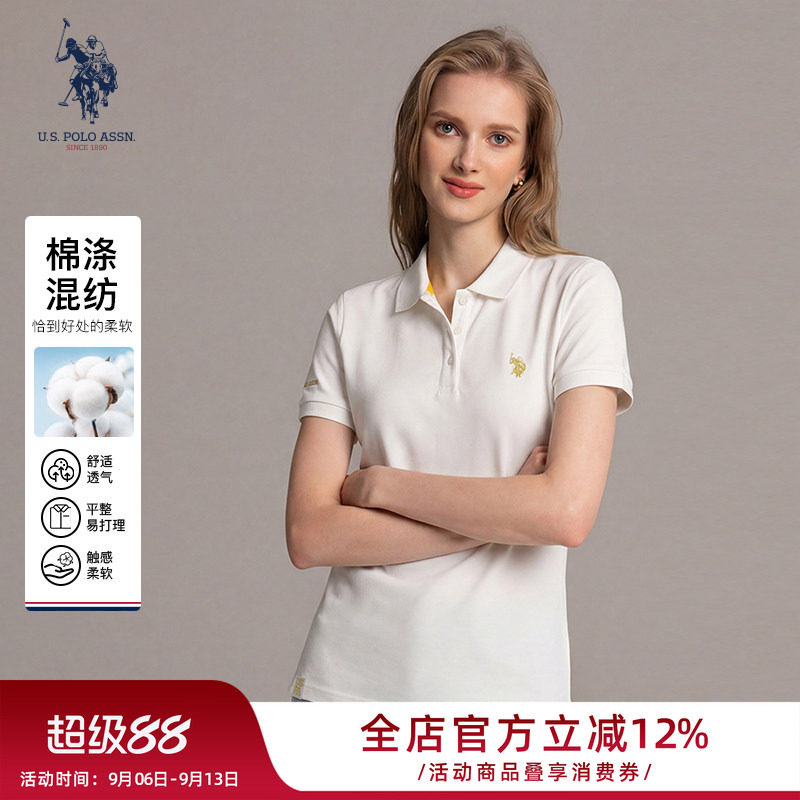 U.S. POLO ASSN.polo衫女短袖2026夏季新款休闲运动吸汗t恤上衣图片