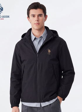 U.S. POLO ASSN.夹克男连帽外套秋季新款休闲运动薄款防风上衣男
