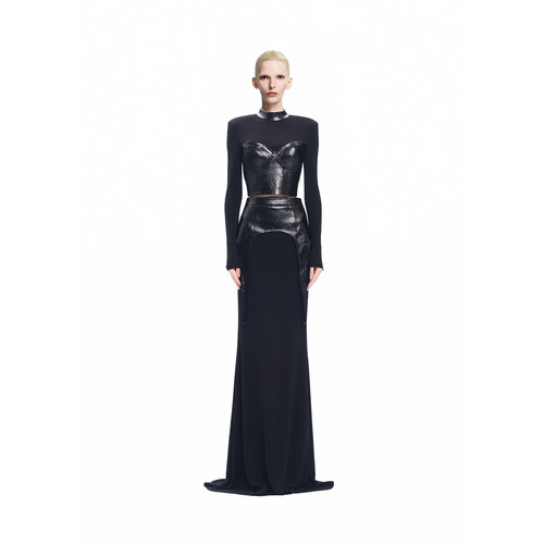 KUNSWEAR/琨丝薇尔26FA 个性解构拼接镂空鱼尾长裙半裙 846008060