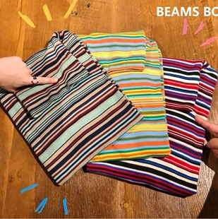 BOY22春季 女 T恤纯棉宽松百搭打底衫 BMS 新款 日系复古彩色高领长袖