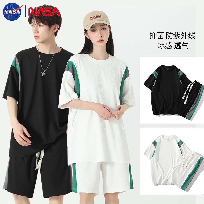 NASA聯名2023男女同款情侶裝籃球足球速干冰絲休閑套裝葉_marckenne馬可肯尼旗艦店_男裝