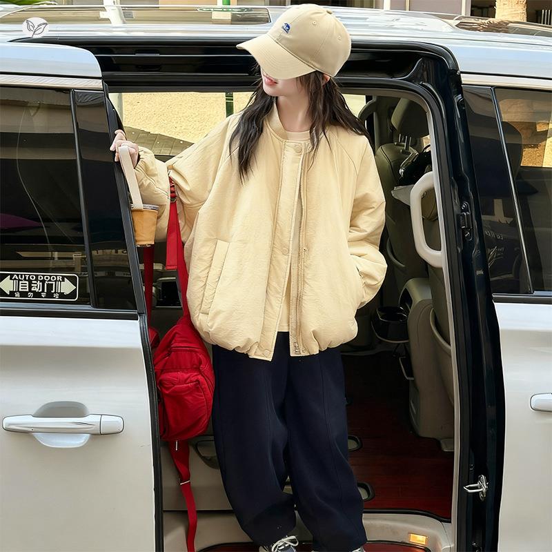 女童圆领休闲短棒球服夹款棉外套20加25秋冬新款冲锋衣绒卫裤套装