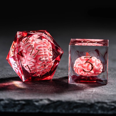 智慧认知-手工树脂大脑骰子跑团骰子COC骰子DND龙与地下城克苏鲁