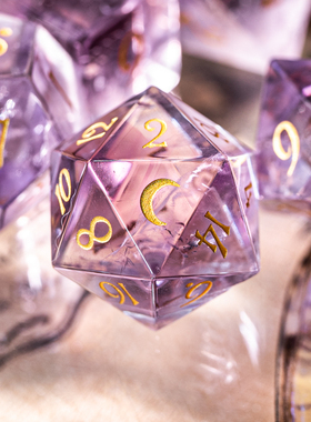 藤蔓花体-薰衣草紫水晶 跑团骰子COC骰子DND龙与地下城克苏鲁