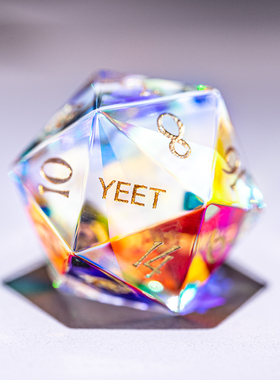 藤蔓花体-YEET 跑团骰子COC骰子DND龙与地下城克苏鲁幻彩棱镜D20