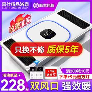 雷仕精品双风暖集成吊顶浴霸灯五合一排气扇照明一体卫生间浴室