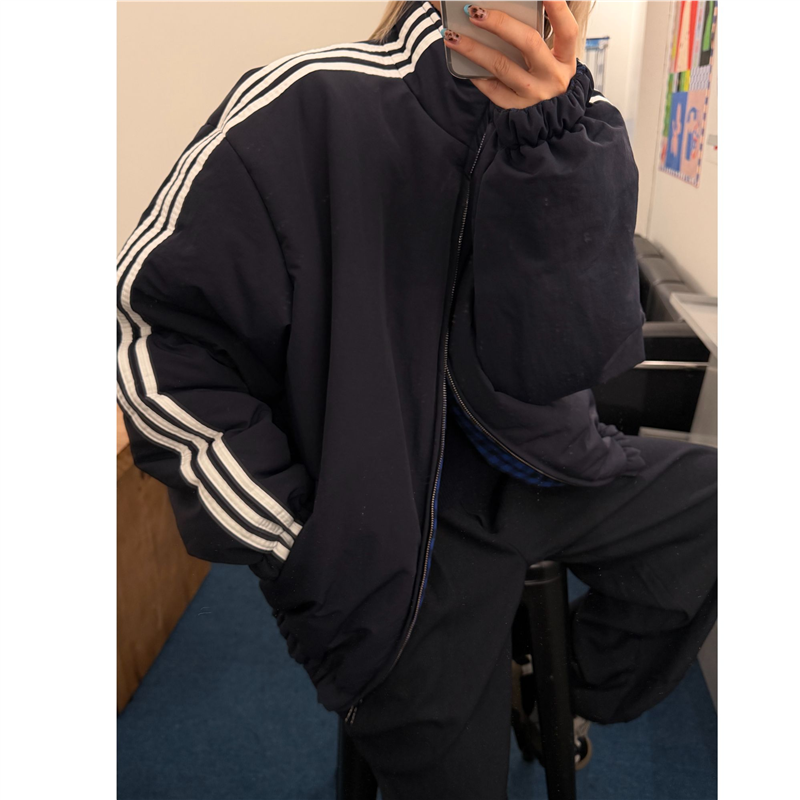 HELLOTANGO《巴系腔调》复古廓形大版格纹双面穿加厚棉服851106#