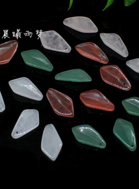 古风粉晶花瓣耳饰发簪挂件东陵玉
