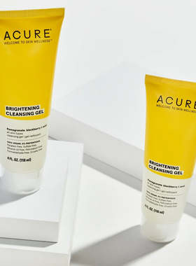 现货美国Acure Organics亮白洁面啫喱洗面奶任何肤质适用 118ML