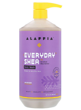 现货美国Alaffia Everyday Shea滋润沐浴露乳木果 薰衣草香 950ML