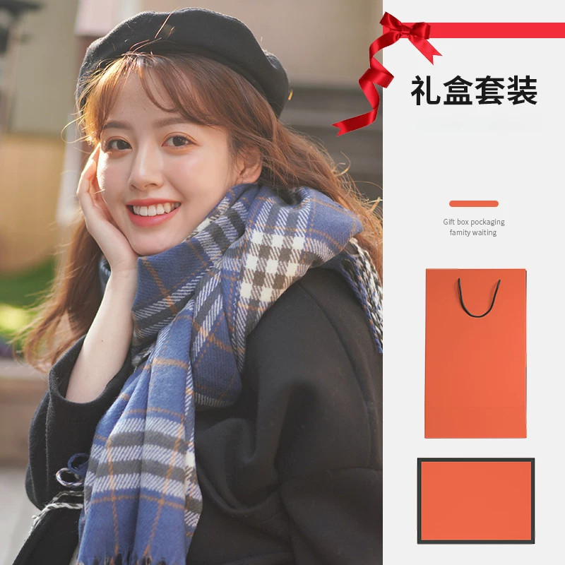 冬季韩版圣诞红围巾女友加厚学生围脖高级感礼盒装2026新款围巾女