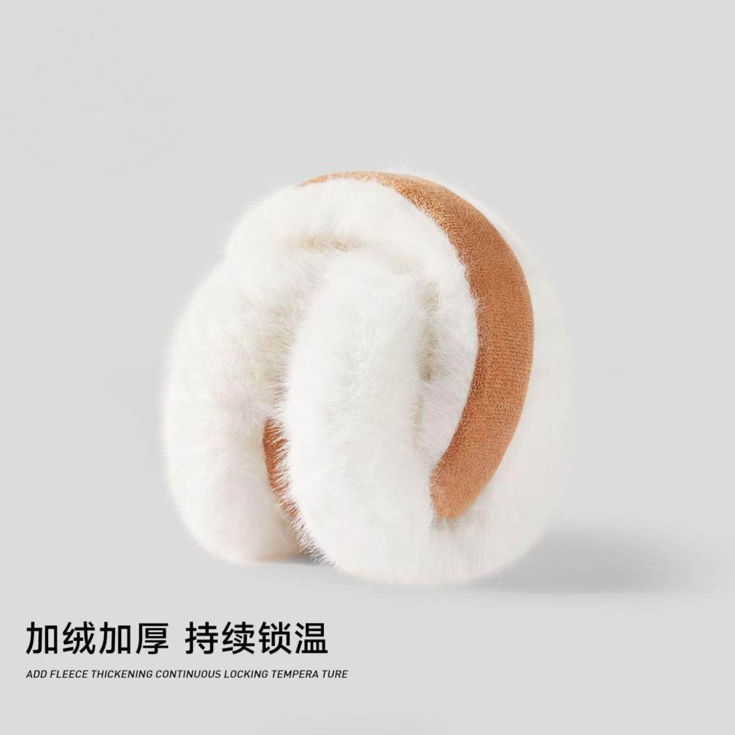 可爱麂皮绒耳罩冬季毛绒耳罩女韩版加绒保暖耳套骑行防寒防冻耳暖