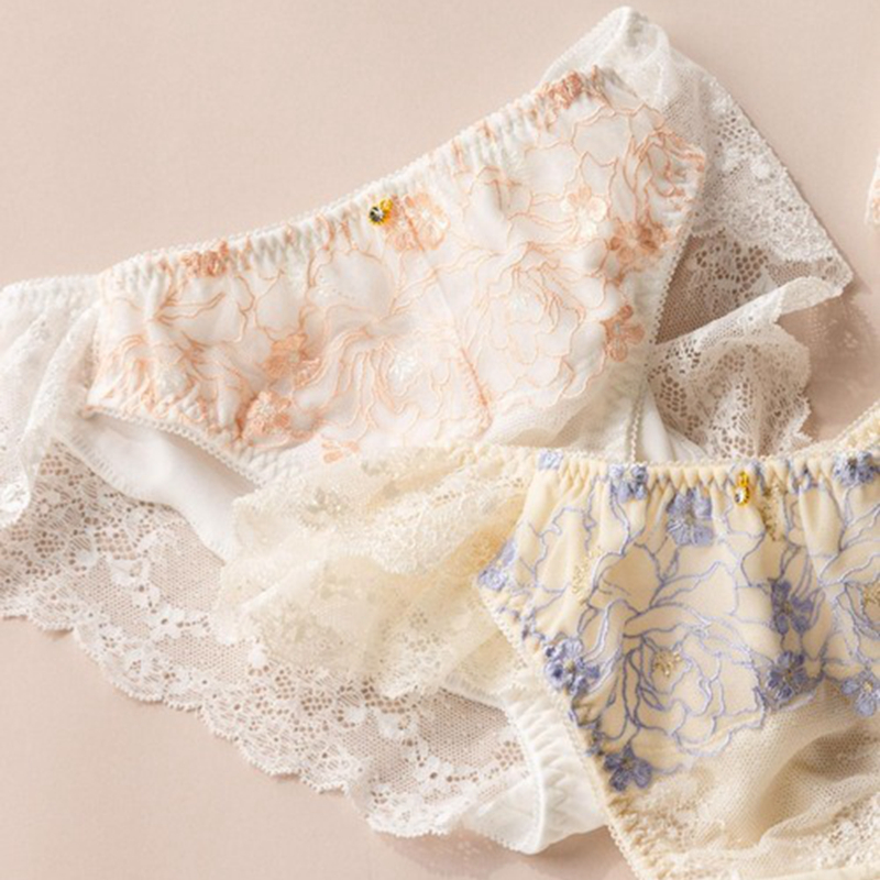 出口日本内裤 轻扬~日系少女甜美性感胖次三角裤系带裤 T裤丁字裤