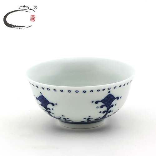 京德贵和祥青花鱼跃龙门杯 景德镇手绘功夫茶具茶杯品茗杯泡茶碗