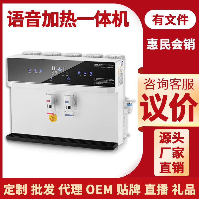 智能大屏语音加热一体机净水器家用直饮净饮机RO反渗透冷热饮水机