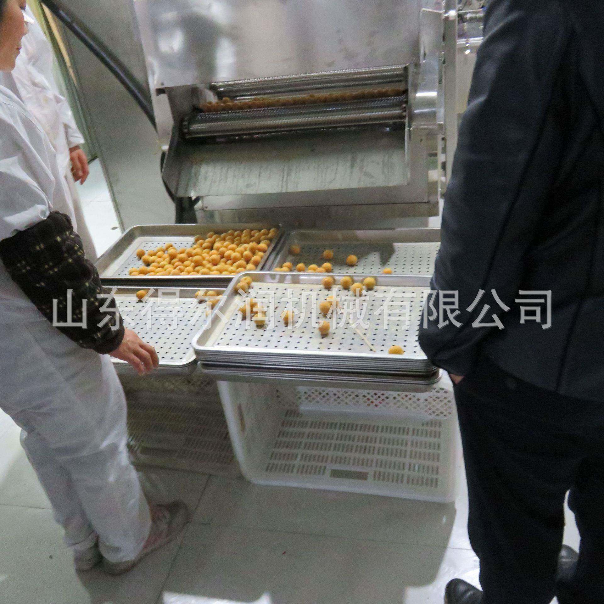 穿串芝麻球油炸机 香芋地瓜丸油炸流水线 形状圆润 裹涂均匀
