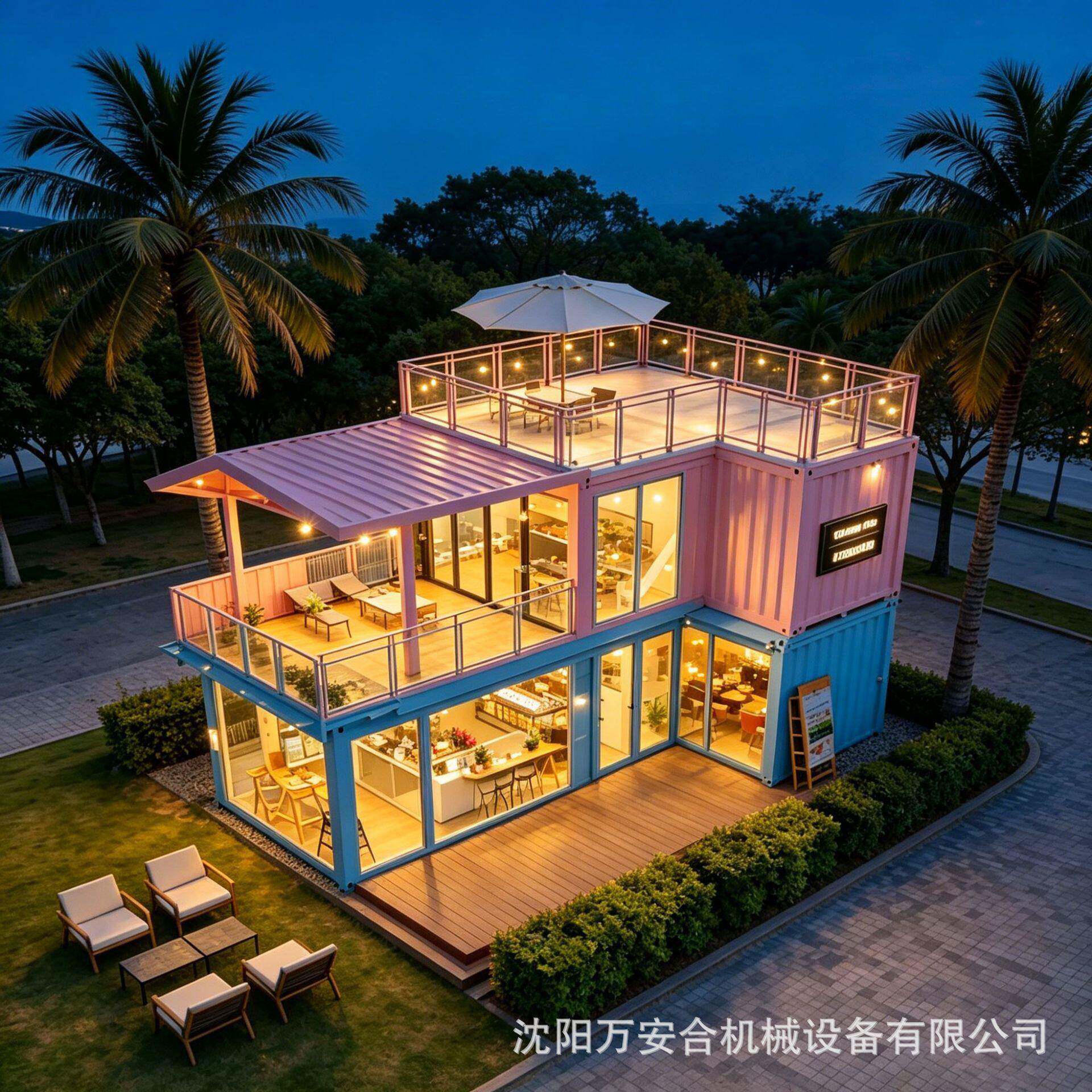 多面落地玻璃模块化集装箱小楼网红餐饮民宿一体房文旅园区可落地