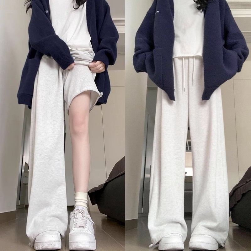 美式运动裤子女2025新款休闲直筒裤春秋季小个子宽松显瘦阔腿卫裤