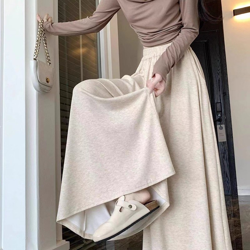 【有口袋】秋冬爆款山本半身裤裙女垂感高腰慵懒显瘦遮肉百搭中长