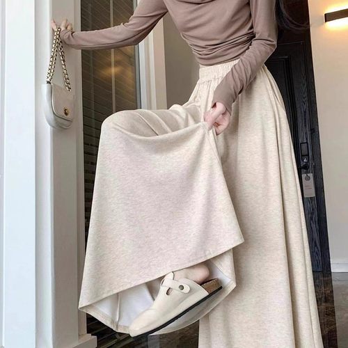 【有口袋】秋冬爆款山本半身裤裙女垂感高腰慵懒显瘦遮肉百搭中长