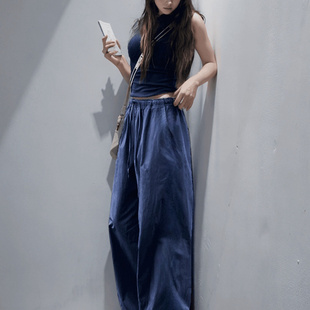 嘻哈街头辣妹速干工装 薄款 裤 爵士舞宽松阔腿冲锋运动裤 女夏季 美式