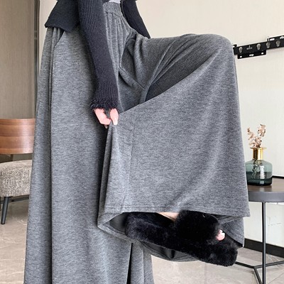 高腰显瘦宽松垂感休闲拖地裤裙