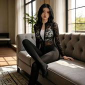 女性感蕾丝修身 双头拉链高弹连身包脚紧身大码 长袖 薄透塑身连体衣