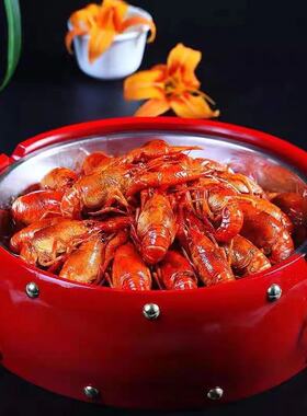 创意农家菜红鼓盘子婚宴时尚碗喜庆家宴龙虾明档摆台会所复古餐具