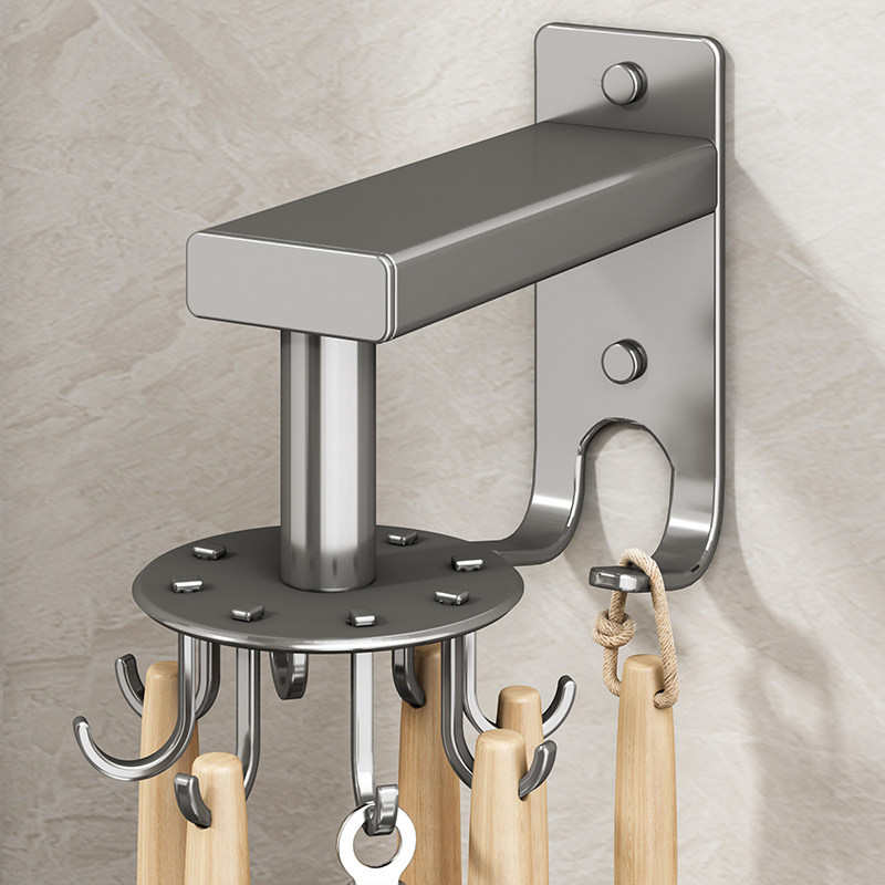 厨房旋转免打孔强力粘贴挂钩粘胶置物壁挂架粘钩贴钩挂墙勾子墙壁