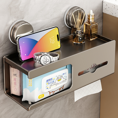 吸盘卫生间厕纸盒置物架