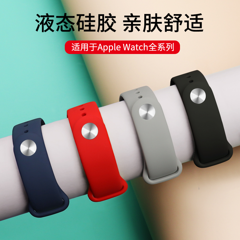 适用iwatch8表带单圈硅胶apple watch6/5/4/3代SE运动S7苹果手表表带41创意男女45mm44/40/42/38潮牌新款夏天怎么看?