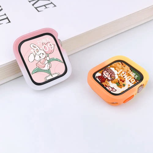 适用iwatch手表渐变色保护壳通用