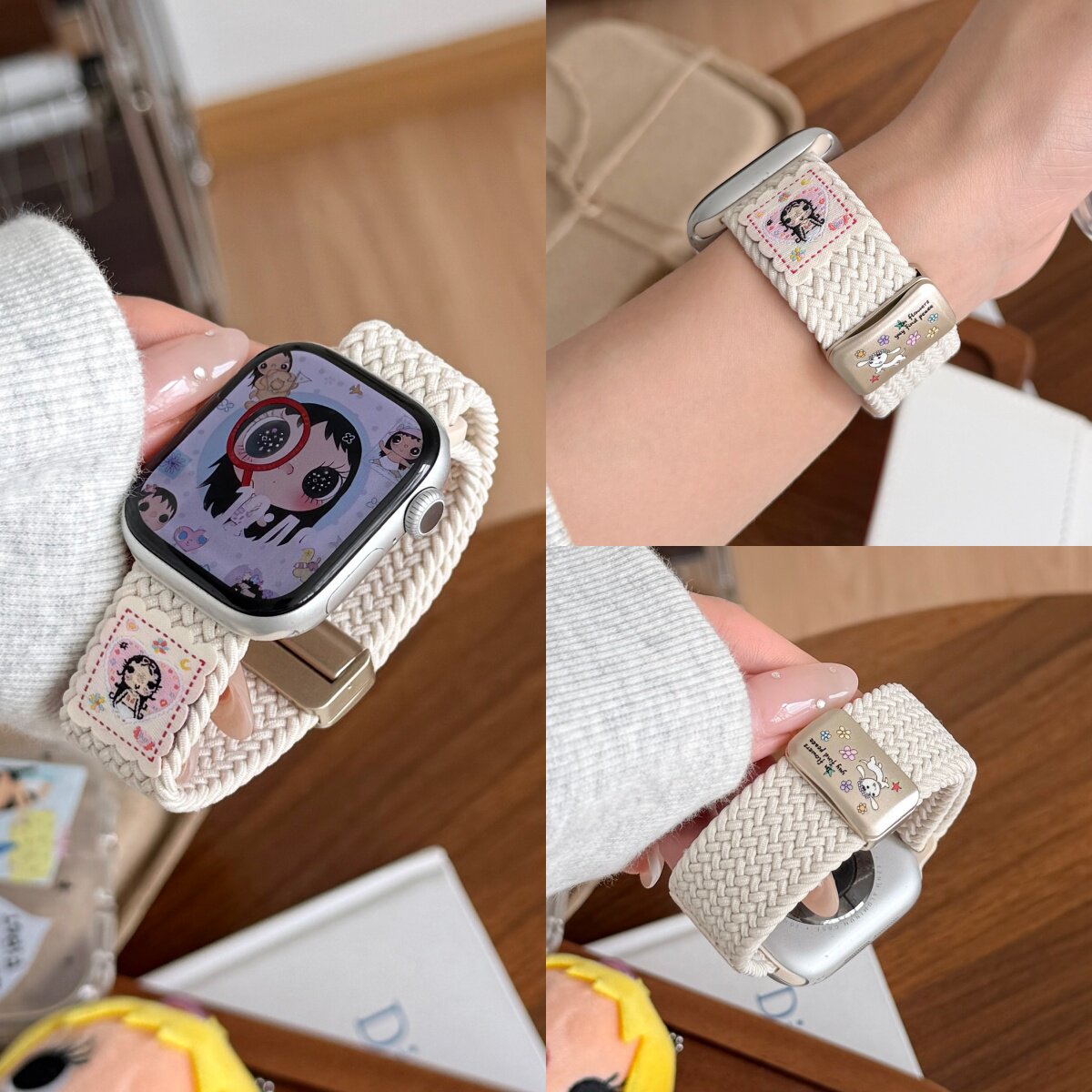 iWatchS11卡通小玉编织磁吸表带图片