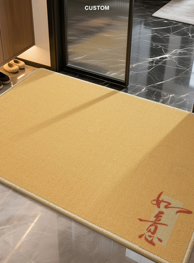 黄色入户门地垫家用门厅进门地毯门口防滑耐脏门垫金色脚垫可定制