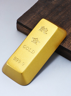 纯黄铜实心金条摆件仿真金砖开业