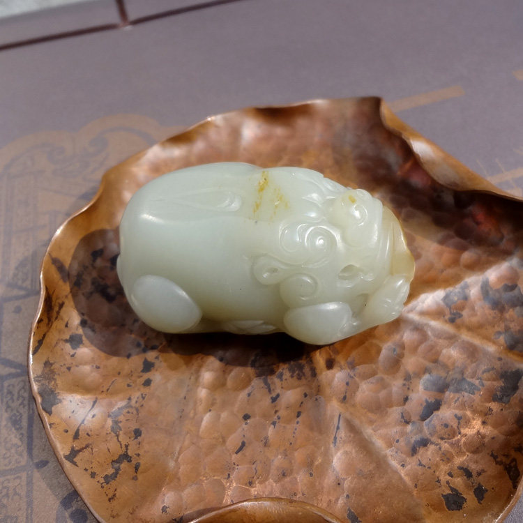 【璟瑜美玉】新疆和田玉籽料白玉吊坠手把件神兽瑞兽招财貔貅