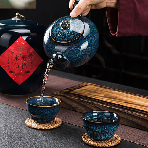 窑变单个陶瓷茶壶大容量礼盒装