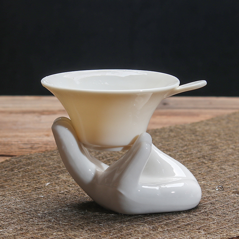 白色佛手茶漏陶瓷茶滤网家用茶叶过滤器便携功夫茶具茶道配件整套
