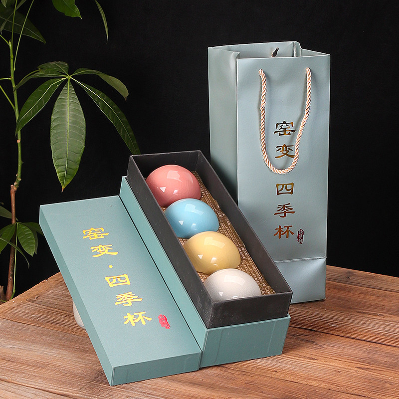 中式复古哥窑茶杯家用功夫茶具品茗杯可养主人杯大号单个茶碗礼品