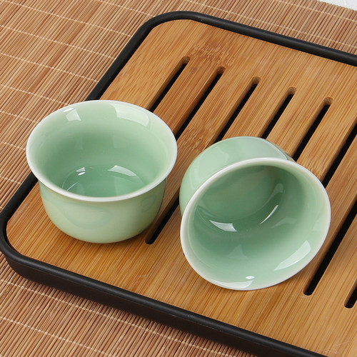 青瓷纯色简约功夫品茗杯