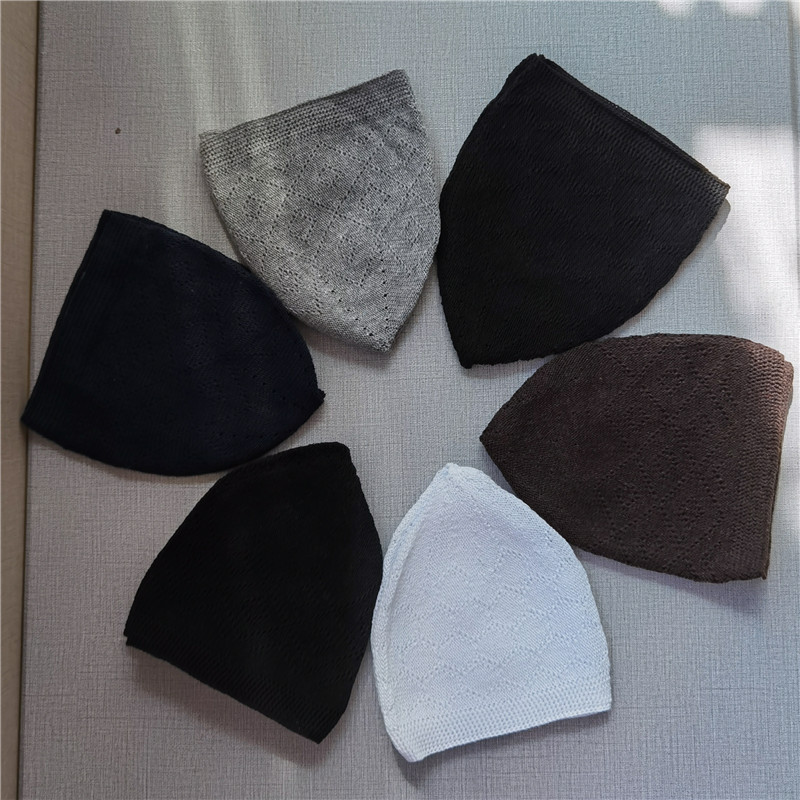 帽子男网眼针织帽春夏季涤棉瓜皮帽回族礼拜帽回民针织男帽休闲帽