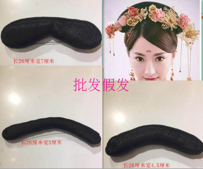 影楼新娘秀和假发舞台演出头饰古装发包发髻小公主造型旗头假发