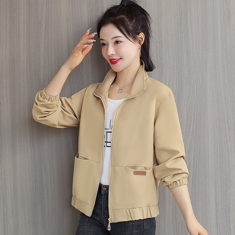 2025年春秋新款休闲百搭减龄外套女士小个子简约立领薄夹克短外套,女装/女士精品,短外套,淘宝优惠券,粉丝福利购,淘宝优惠卷
